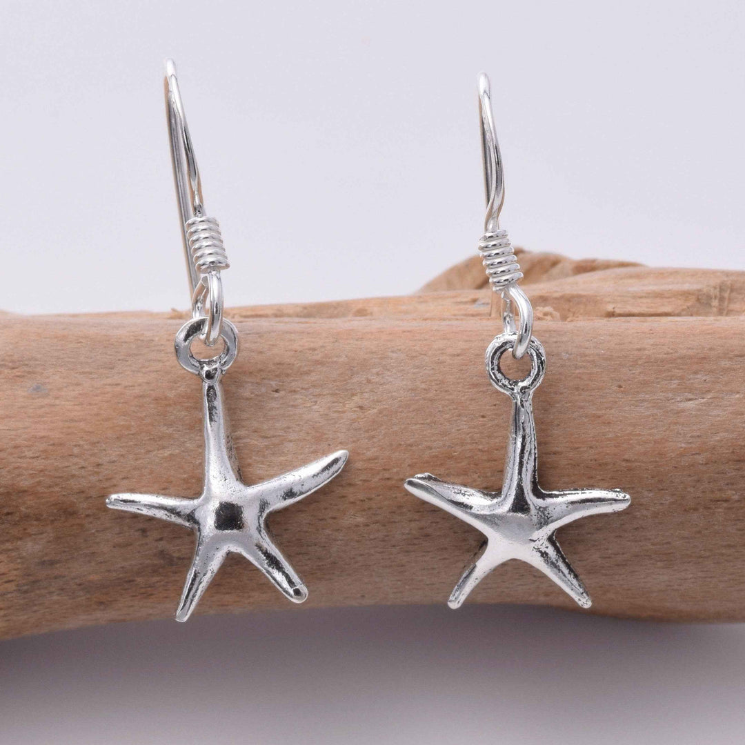 Enchanting Silver Starfish Earrings - 12mm Elegance for Every Occasion