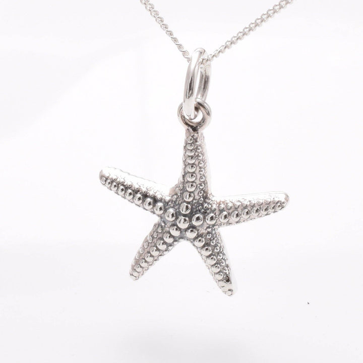 Sterling Silver Starfish Pendant | 22mm