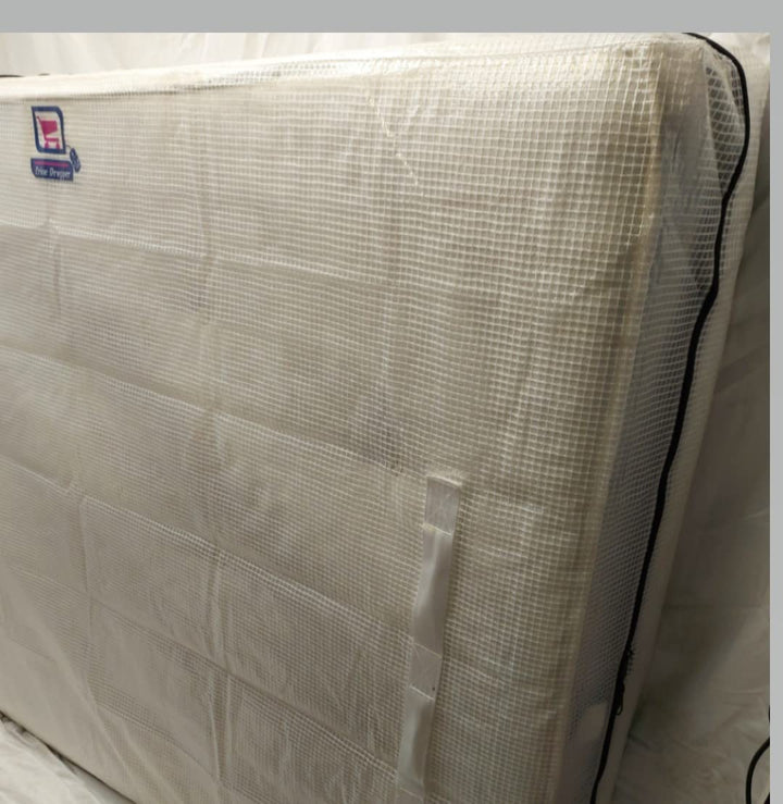 Mattress Moving Protector Cover & Storage Bag - Thick Strong Transparent Wrap - Reusable Water-Resistant PE Tarp Polyester Yarn TP Case - Clear Bag with Zipper & 8 Handles - Double (79 * 59 * 10in)