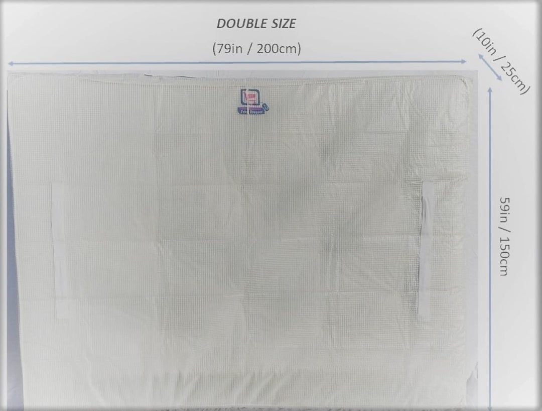 Mattress Moving Protector Cover & Storage Bag - Thick Strong Transparent Wrap - Reusable Water-Resistant PE Tarp Polyester Yarn TP Case - Clear Bag with Zipper & 8 Handles - Double (79 * 59 * 10in)