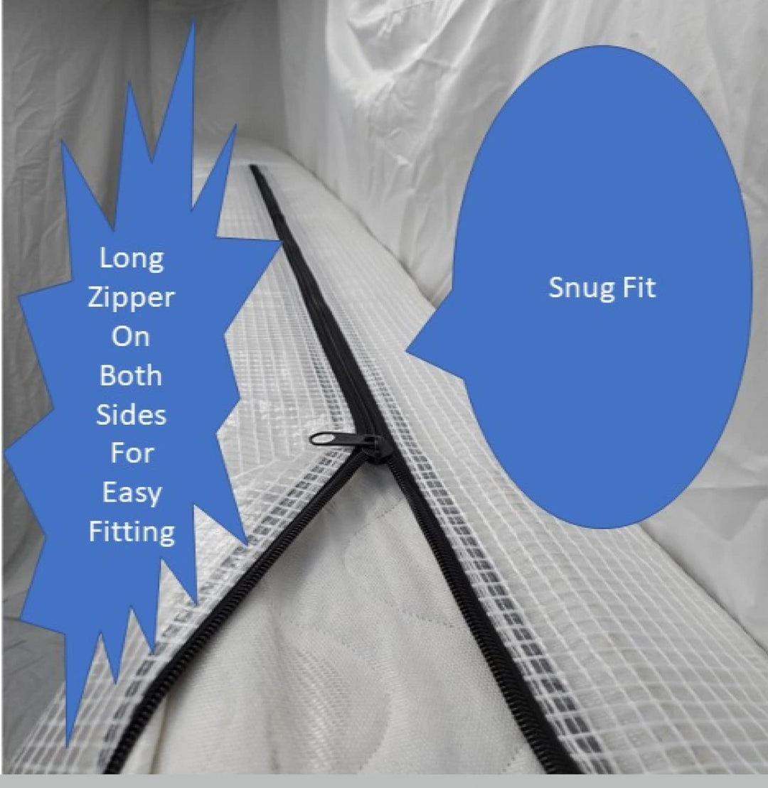 Mattress Moving Protector Cover & Storage Bag - Thick Strong Transparent Wrap - Reusable Water-Resistant PE Tarp Polyester Yarn TP Case - Clear Bag with Zipper & 8 Handles - Double (79 * 59 * 10in)