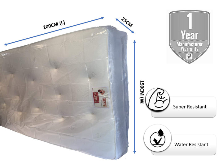 Mattress Moving Cover - Thick & Strong Transparent Wrap 6 mil - Reusable & Water-reistant Polyethylene Case - Mattress Protector for Storage & Disposal - Clear Bag with Adhesive Strip, Double