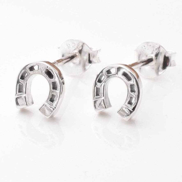 Charming 925 Silver Horseshoe Stud Earrings for Everyday Elegance