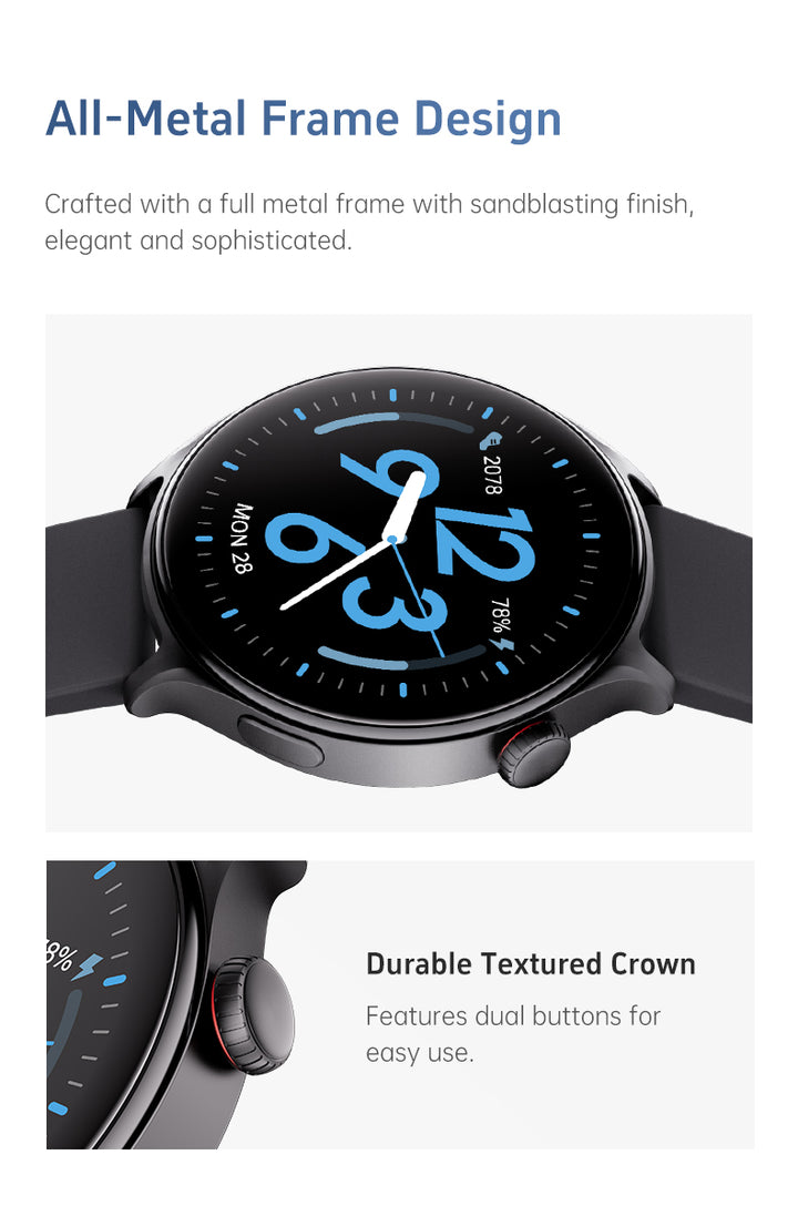 GTR2 - Women’s & Men’s Smartwatch for Android & IOS – 2” HD Touch Screen – Built-in Bluetooth, GPS & Alexa Technology – IP67 Waterproof – Health & Fitness Tracker: 100 Sport Modes – 5 Color Smartwatch Straps – (BLACK / black silica strap))
