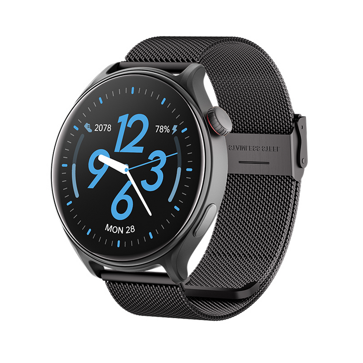 GTR2 - Women’s & Men’s Smartwatch for Android & IOS – 2” HD Touch Screen – Built-in Bluetooth, GPS & Alexa Technology – IP67 Waterproof – Health & Fitness Tracker: 100 Sport Modes – 5 Color Smartwatch Straps – (BLACK & black stainless strap)