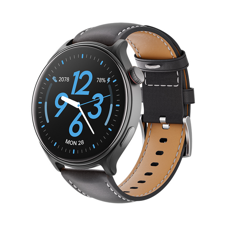 GTR2 - Women’s & Men’s Smartwatch for Android & IOS – 2” HD Touch Screen – Built-in Bluetooth, GPS & Alexa Technology – IP67 Waterproof – Health & Fitness Tracker: 100 Sport Modes – 5 Color Smartwatch Straps – (BLACK & black leather strap)