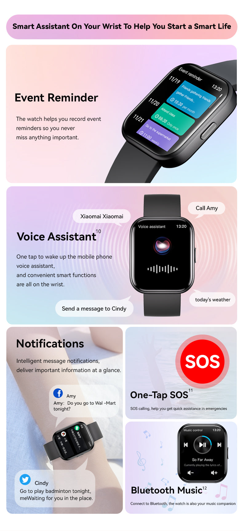 GTS-5 Bluetooth Watch for Android & IOS (5 Colors) – Watch to Make Calls & Send Texts – Fitness Tracker: 100 Sport Modes / Step Counter - Price Dropper