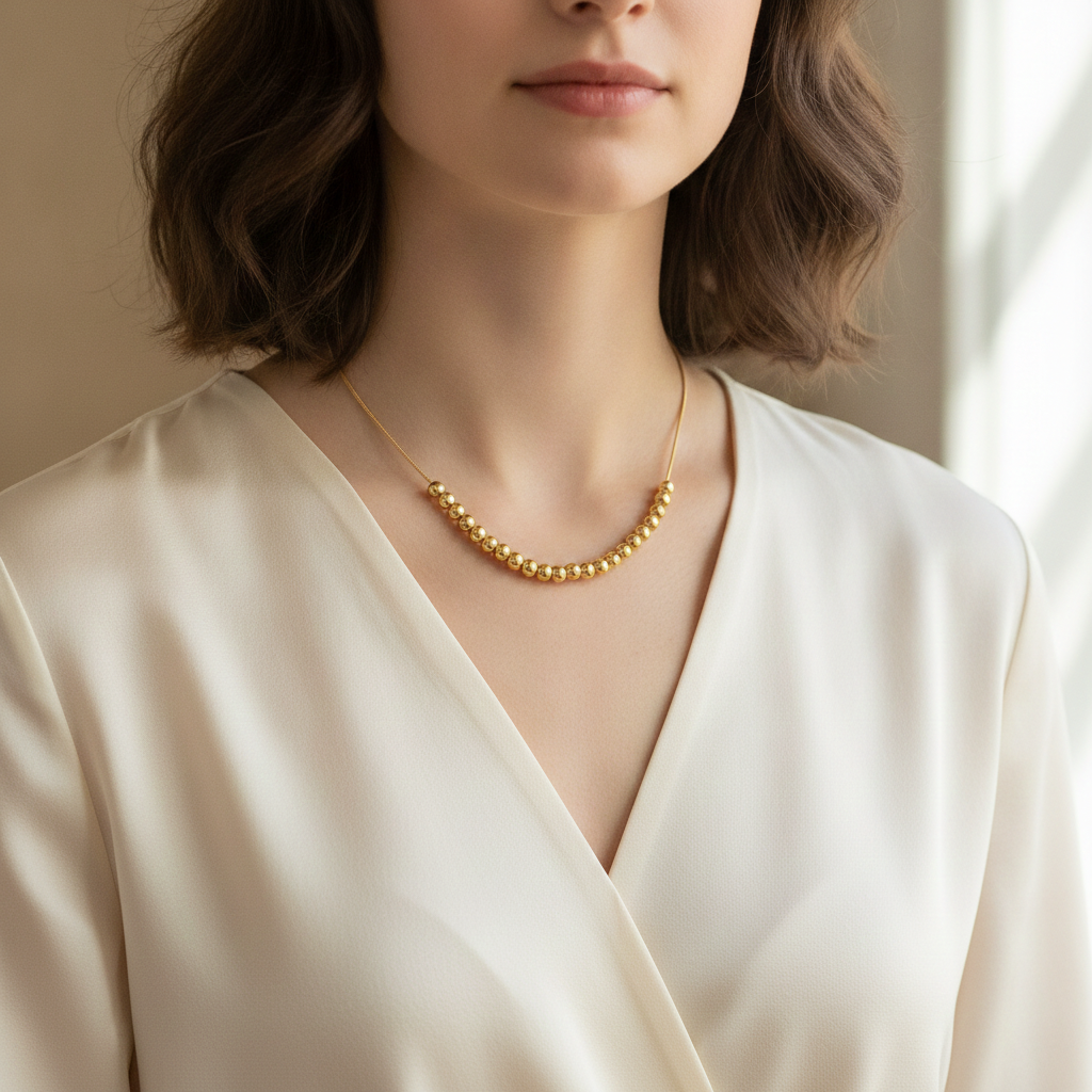 Ravishing Beaded Gold Necklace - Elegant Jewelry for Every Occasion