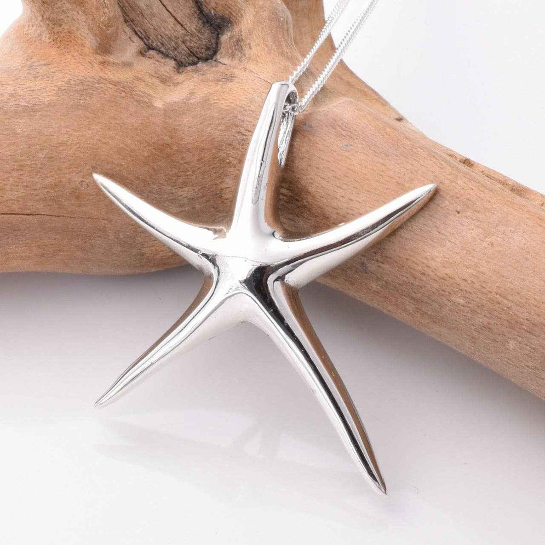 Elegant 925 Silver Starfish Pendant – A Touch of Coastal Charm