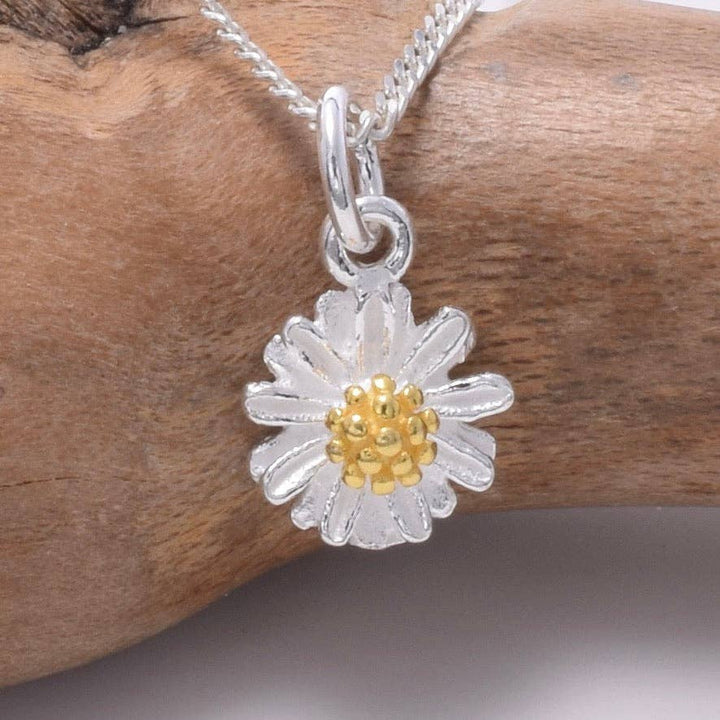 Sterling Silver Daisy Charm with Chain