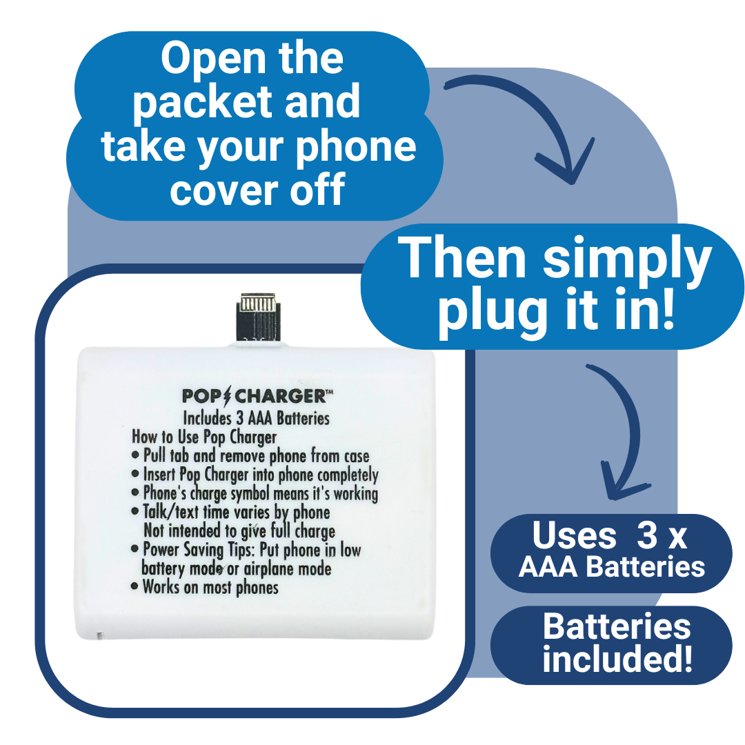 Portable Pop Charger for iPhone - Emergency Power Solution (24pc CDU)