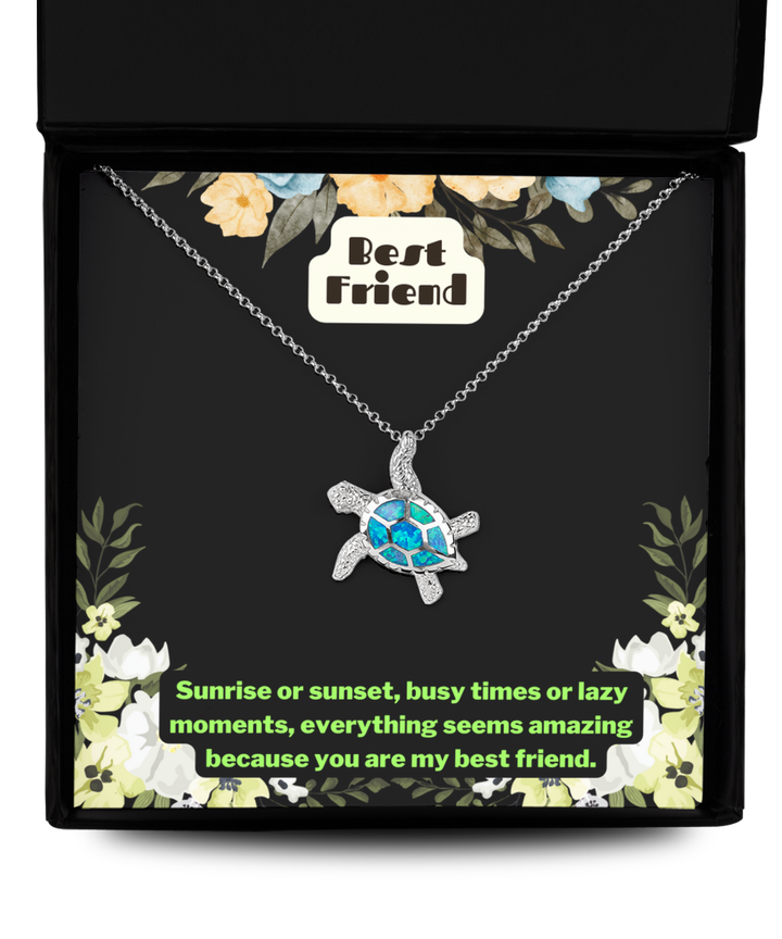 Best friend - Opal Turtle Necklace - certified handmade high quality jewelry and crafted of genuine 925 sterling silver material