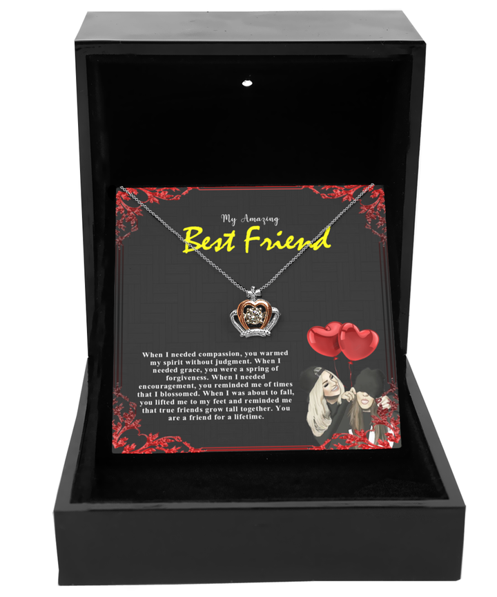 Amazing Best Friend - Crown Pendant Necklace, certified handmade jewelry and crafted of genuine 925 sterling silver materials.