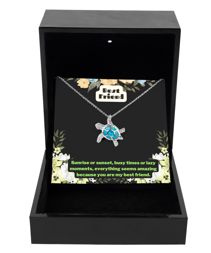 Best friend - Opal Turtle Necklace - certified handmade high quality jewelry and crafted of genuine 925 sterling silver material