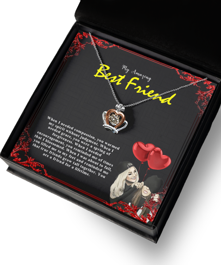Amazing Best Friend - Crown Pendant Necklace, certified handmade jewelry and crafted of genuine 925 sterling silver materials.