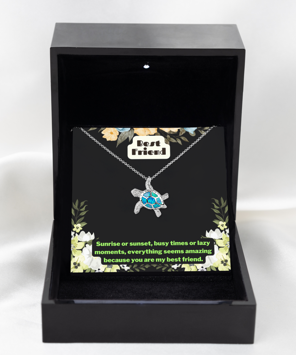 Best friend - Opal Turtle Necklace - certified handmade high quality jewelry and crafted of genuine 925 sterling silver material