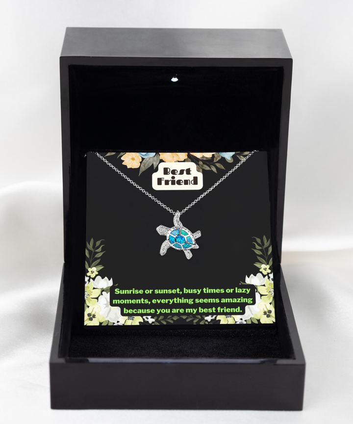 Best friend - Opal Turtle Necklace - certified handmade high quality jewelry and crafted of genuine 925 sterling silver material