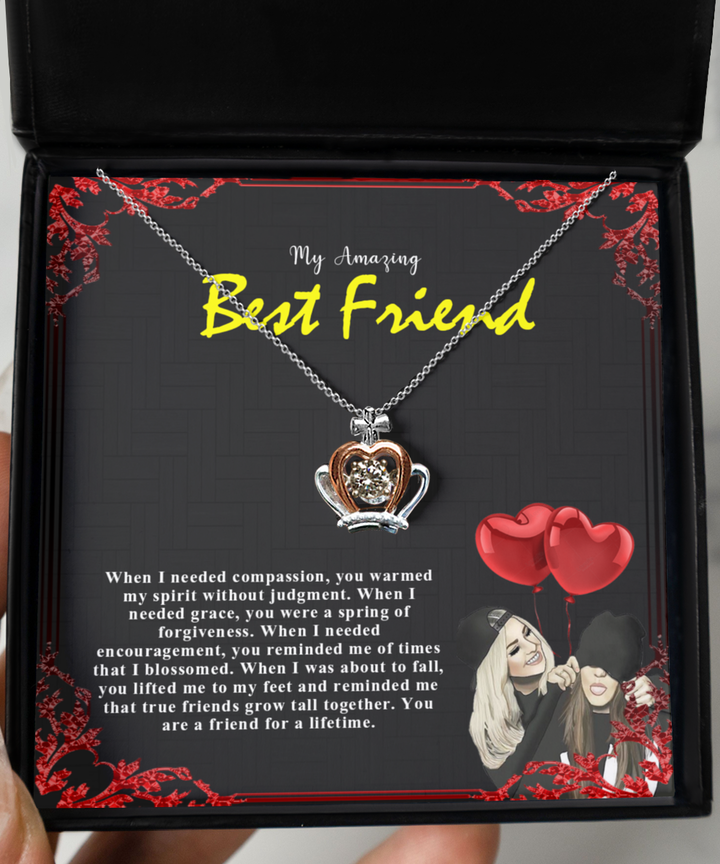 Amazing Best Friend - Crown Pendant Necklace, certified handmade jewelry and crafted of genuine 925 sterling silver materials.