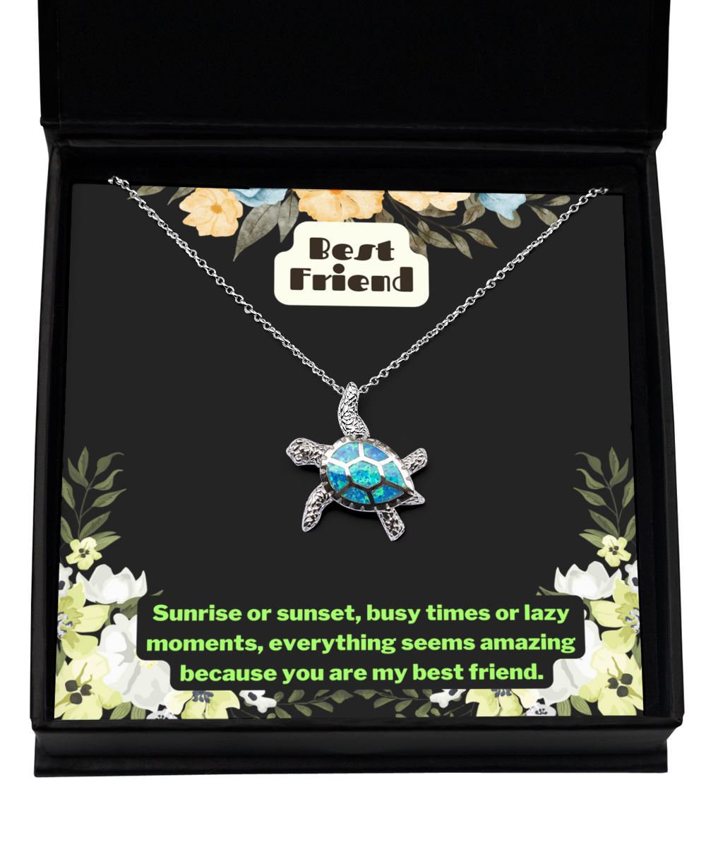 Best friend - Opal Turtle Necklace - certified handmade high quality jewelry and crafted of genuine 925 sterling silver material