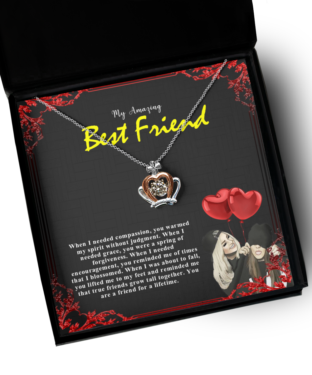 Amazing Best Friend - Crown Pendant Necklace, certified handmade jewelry and crafted of genuine 925 sterling silver materials.