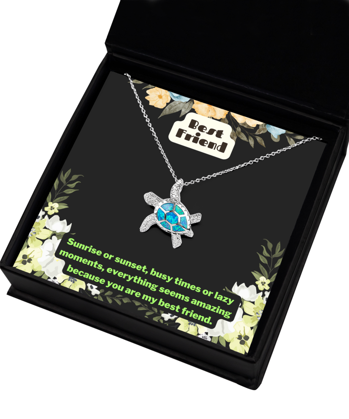 Best friend - Opal Turtle Necklace - certified handmade high quality jewelry and crafted of genuine 925 sterling silver material